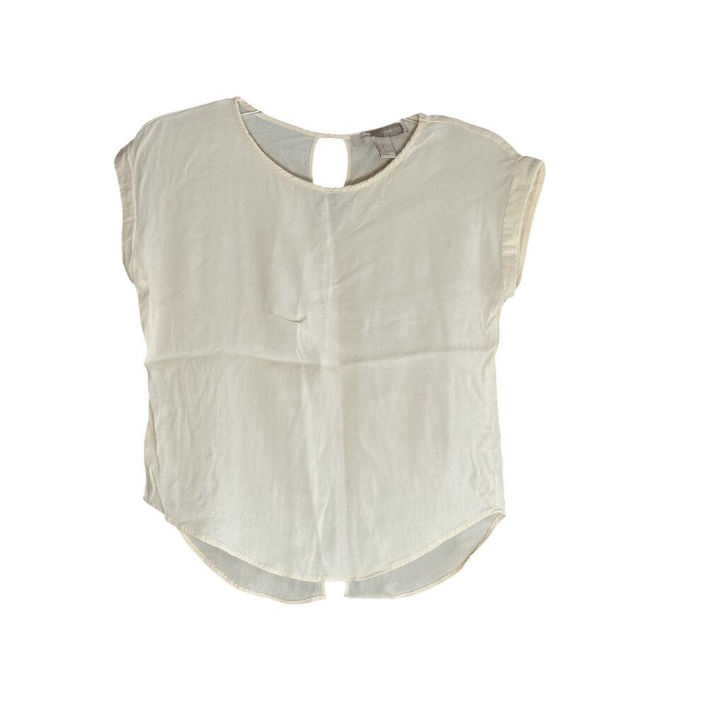 Forever 21 Women's Blush Peekaboo Back Blouse - Size Small